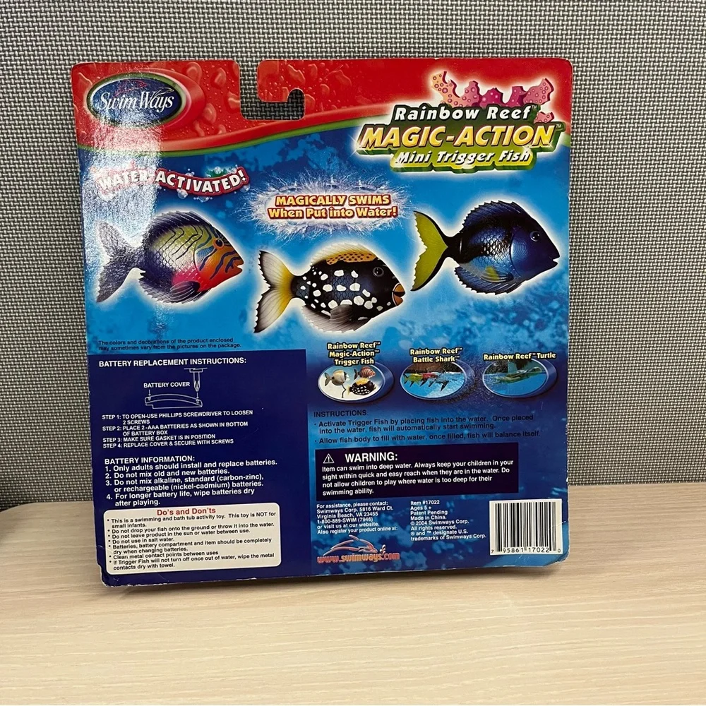 Swim Ways Rainbow Reef Magic-Action Mini Trigger Fish Item # 17022 Year 2004